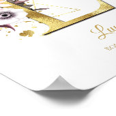 Monogram Letter L Gold Foil & Pink Floral Kinderzi Poster (Ecke)