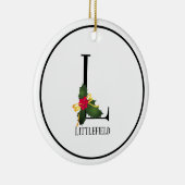 Monogram Letter L Personalisiert Weihnachten Keramik Ornament (Rechts)
