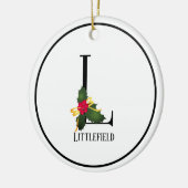 Monogram Letter L Personalisiert Weihnachten Keramik Ornament (Links)