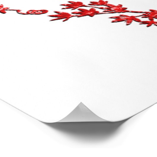 Monogram Letter L Red-Blätter Poster (Ecke)