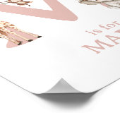 Monogram Letter M Boho Jungle Animal Kinderzimmer  Poster (Ecke)