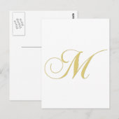 Monogram Letter M Golden Single Postkarte (Vorne/Hinten)