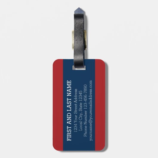 Monogram Letter M - Red and White Polka Dots Gepäckanhänger (Rückseite vertikal)