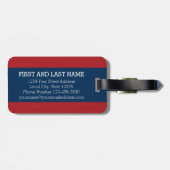 Monogram Letter M - Red and White Polka Dots Gepäckanhänger (Rückseite horizontal)