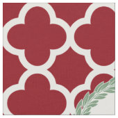 Monogram Letter Maroon Wine Sage Green Quatrefolie Stoff (Nahaufnahme)