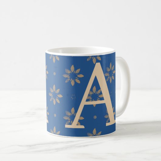 Monogram Letter Modernes Muster Kaffeetasse (VorderseiteRechts)