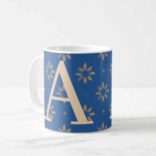 Monogram Letter Modernes Muster Kaffeetasse (Vorderseite Links)