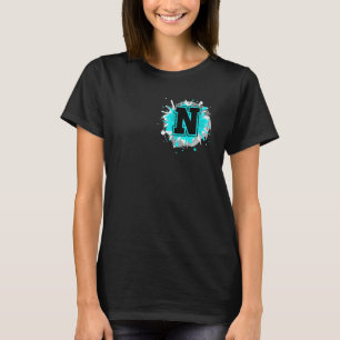 Monogram Letter N Alphabet Initials für Names Star T-Shirt