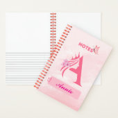 Monogram Letter Notebook - rosa Princess Design Notizblock (Innen)