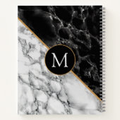 Monogram Letter Notebook-Schwarz-weiß-Marmor Notizblock (Rückseite)