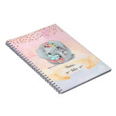 Monogram Letter O Baby Elephant Girl Daily Study Notizblock (Rechte Seite)