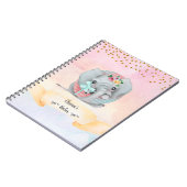 Monogram Letter O Baby Elephant Girl Daily Study Notizblock (Linke Seite)