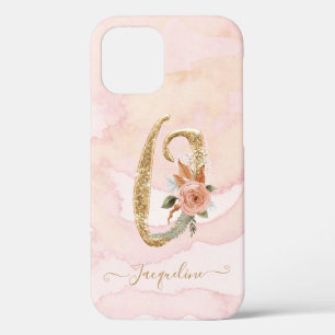 Monogram Letter O Floral Script Gold Case-Mate iPhone Hülle