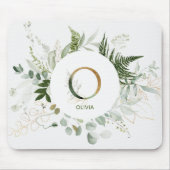 Monogram Letter O Greenerath Wreath Mouse Pad Mousepad (Vorne)