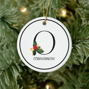 Monogram Letter O Personalisiert Christmas Keramik Ornament