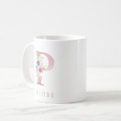 Monogram Letter P Floral Watercolor Coffee Tasse (Vorderseite Links)