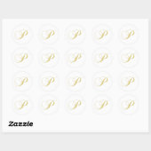 Monogram Letter P Golden Single Runder Aufkleber (Blatt)