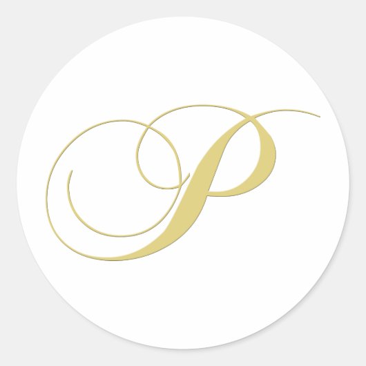Monogram Letter P Golden Single Runder Aufkleber (Vorderseite)