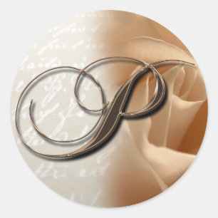 Monogram Letter P Wedding Envelope Aufkleber