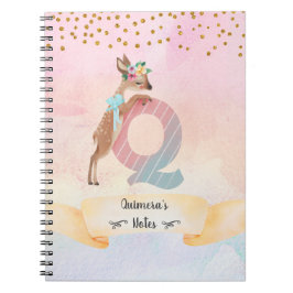 Monogram Letter Q Baby Deer Girl Daily Diary Notizblock