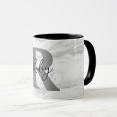 Monogram Letter R für moderne und klassische Marmo Tasse (VorderseiteRechts)