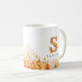 Monogram Letter S-Herbstlaub Kaffeetasse (VorderseiteRechts)