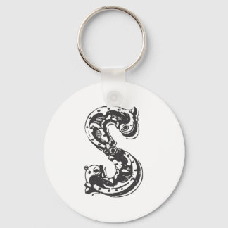 Monogram Letter S in Schwarz Schlüsselanhänger