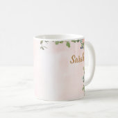 Monogram Letter S Watercolor Floral Coffee Tasse (VorderseiteRechts)
