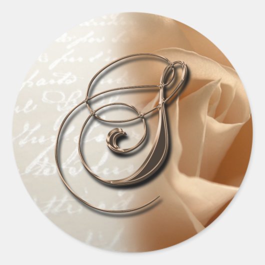 Monogram Letter S Wedding Umschlag Aufkleber (Vorderseite)