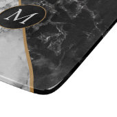 Monogram Letter Schwarz-weiß Marbour Cutting Board Schneidebrett (Ecke)