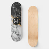 Monogram Letter Skateboard Geschenk Schwarz-weißen (Vorderseite)