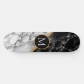 Monogram Letter Skateboard Geschenk Schwarz-weißen (Horizontal)