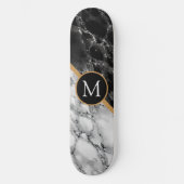 Monogram Letter Skateboard Geschenk Schwarz-weißen (Vorderseite)