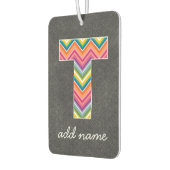 Monogram Letter T - Chalkboard and Bright Chevrons Autolufterfrischer (Links)