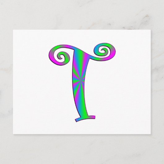 Monogram Letter T Fun Postkarte (Vorderseite)