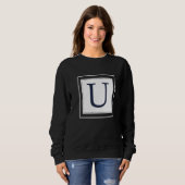 Monogram Letter U Alphabet U Initial Navy Blue Sweatshirt (Vorne ganz)