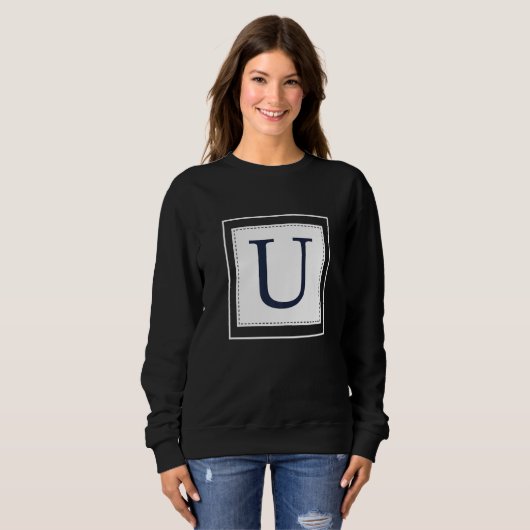 Monogram Letter U Alphabet U Initial Navy Blue   Sweatshirt (Vorne ganz)