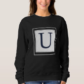 Monogram Letter U Alphabet U Initial Navy Blue   Sweatshirt (Vorderseite)