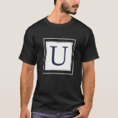 Monogram Letter U Alphabet U Initial Navy Blue   T-Shirt (Vorderseite)