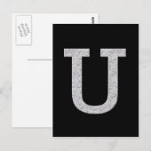 Monogram Letter U Postkarte (Vorne/Hinten)