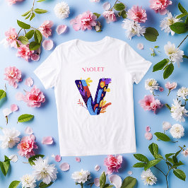 Monogram - Letter V Bold Colorful Birthday Gift Tri-Blend Shirt