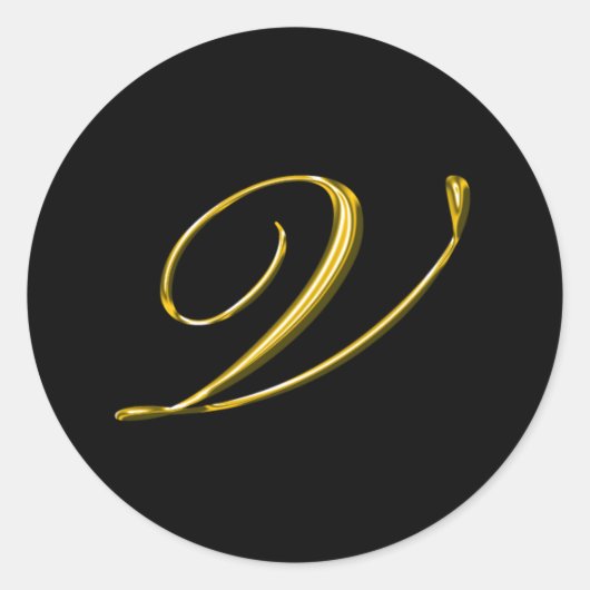 Monogram Letter V Wedding Umschlag Aufkleber (Vorderseite)