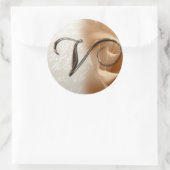 Monogram Letter V Wedding Umschlag Aufkleber (Tasche)