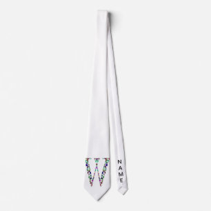 Monogram Letter W - Gemstone Initial Design Krawatte