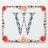 Monogram Letter W - Gemstone Initial Design Mousepad (Vorne)