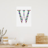 Monogram Letter W - Gemstone Initial Design Poster (Küche)