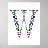 Monogram Letter W - Gemstone Initial Design Poster (Vorne)