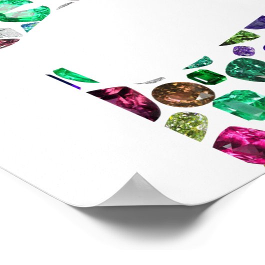 Monogram Letter W - Gemstone Initial Design Poster (Ecke)