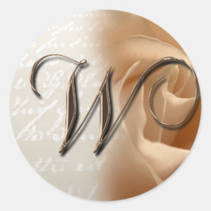 Monogram Letter W Wedding Envelope Aufkleber