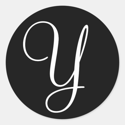 Monogram Letter Wedding Umschlag Aufkleber Schwarz (Vorderseite)